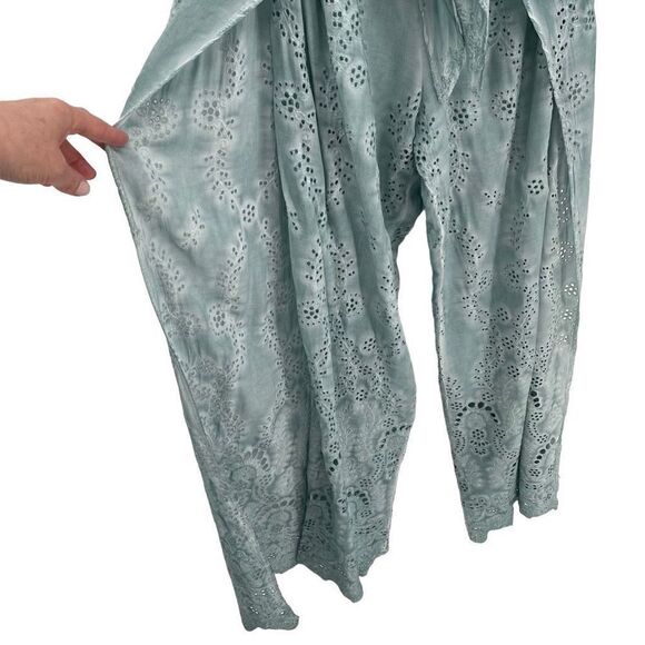 Young‎ Fabulous & Broke Ellis Strapless Eyelet Jumpsuit Surf Blue Women Medium - Picture 5 of 12